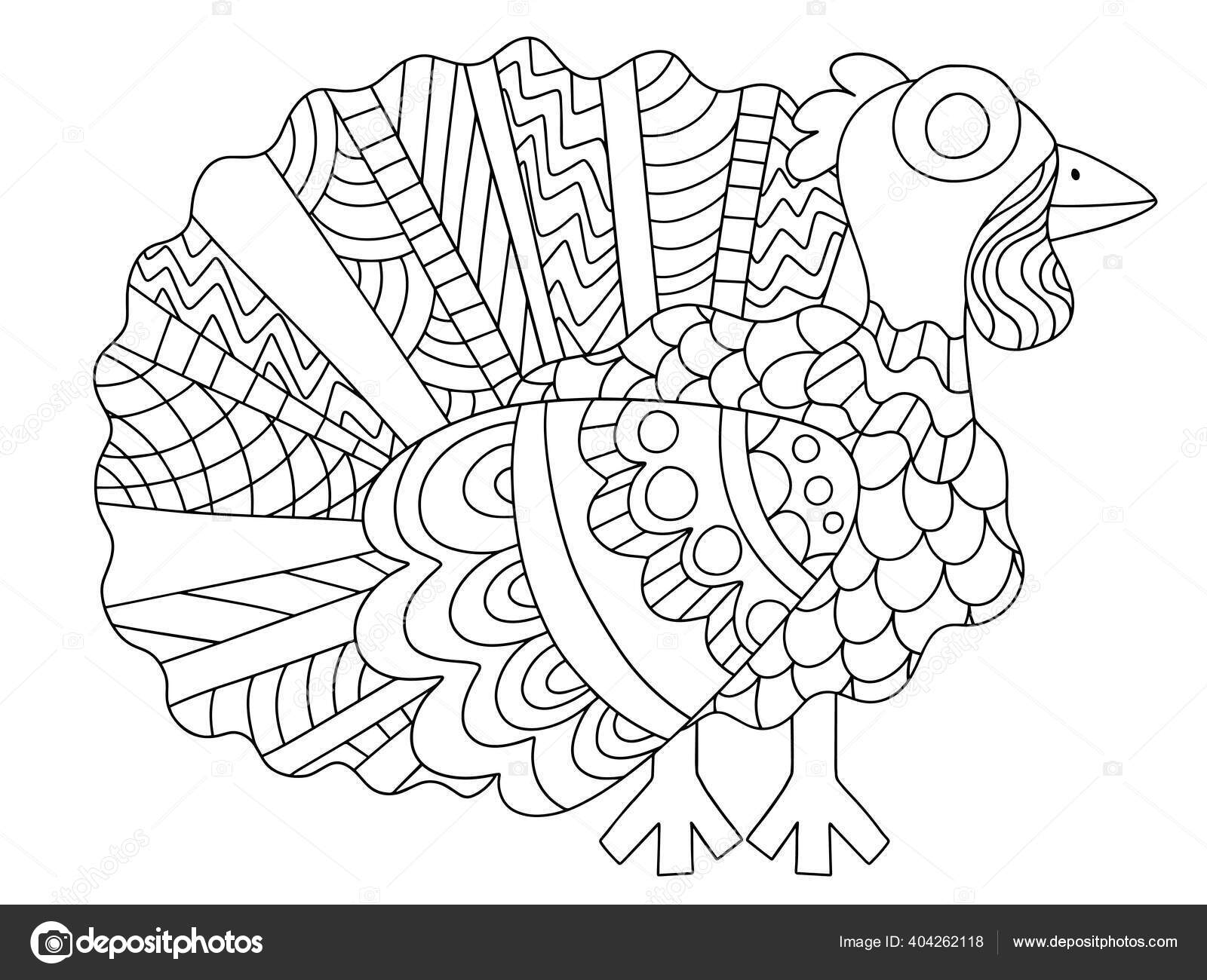 Happy thanksgiving day funny cartoon turkey coloring page stock vector stock vector by funfishyandexru