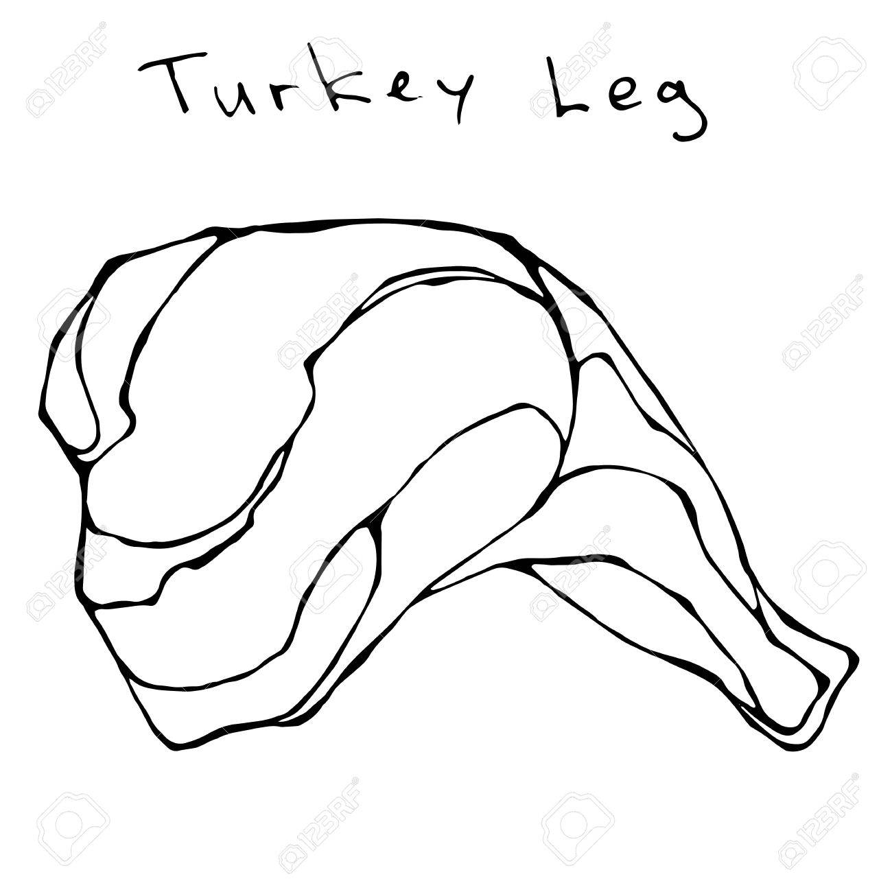 Raw turkey leg fresh fowl meat carcass realistic vector illustration isolated hand drawn doodle or cartoon style sketch royalty free svg cliparts vectors and stock illustration image