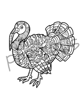 Turkey thanksgiving zentangle coloring page turkey mandala coloring books