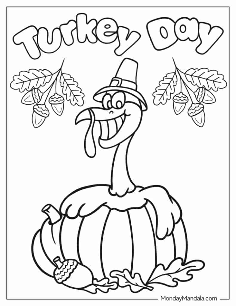 Turkey coloring pages free pdf printables