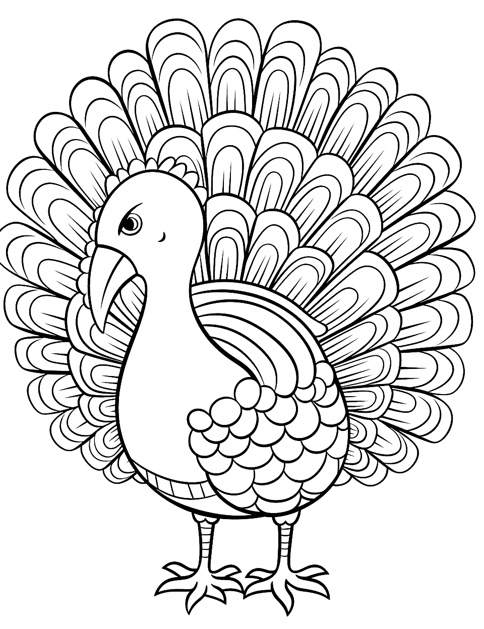 Turkey coloring pages free printable sheets