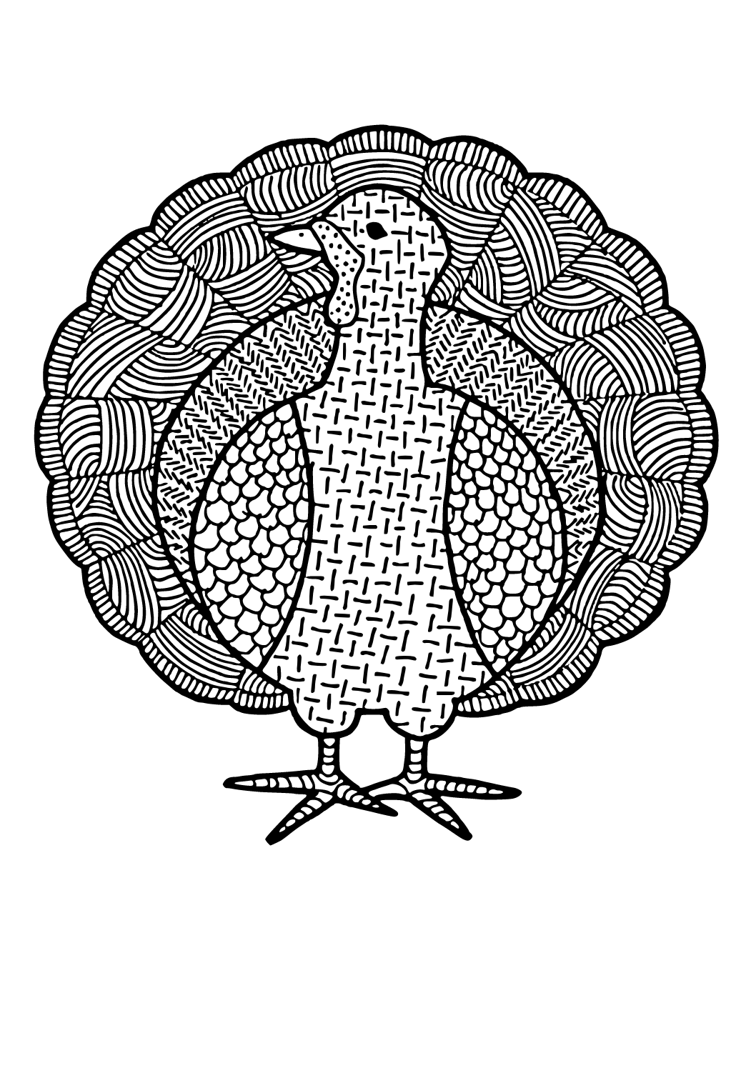 Free printable turkey mandala coloring page sheet and picture for adults and kids girls and boys