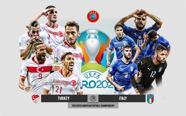 Download wallpapers turkey vs italy uefa euro preview promotional materials football players euro football match italy national football team turkey national football team for desktop free pictures for desktop free