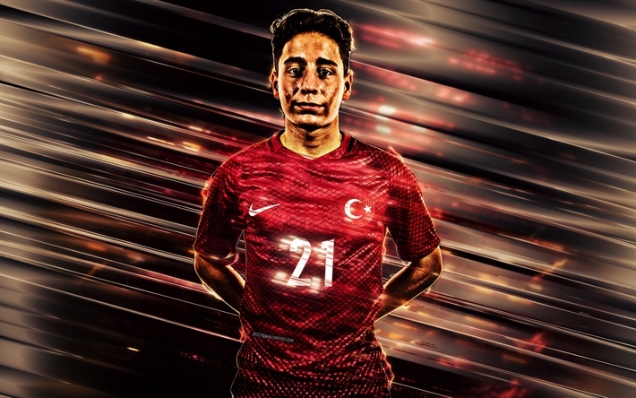 Download wallpapers emre mor turkey national football team turkish football player midfielder art portrait turkey football