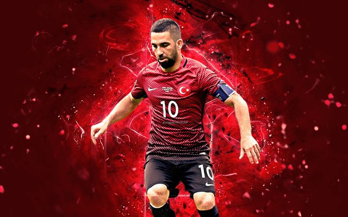 Download wallpapers arda turan midfielder turkey national team fan art turan soccer footballers abstract art neon lights turkish football team for deskâ turkey national team midfielder football team