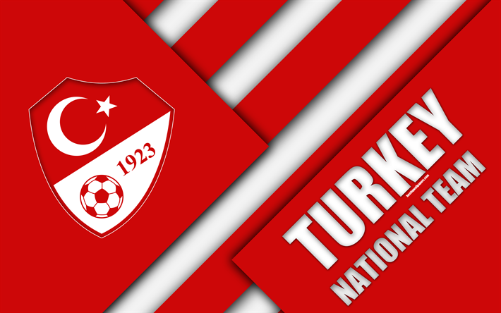 Download wallpapers turkey national football team k emblem material sign red white abstraction turkish football feration logo football turkey coatâ national football teams sports wallpapers football wallpaper