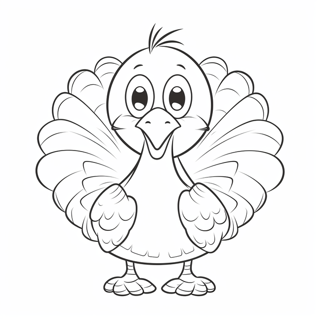 Cartoon turkey coloring pages printable coloring outline sketch drawing vector turkey drawing car drawing cartoon drawing png and vector with transparent background for free download