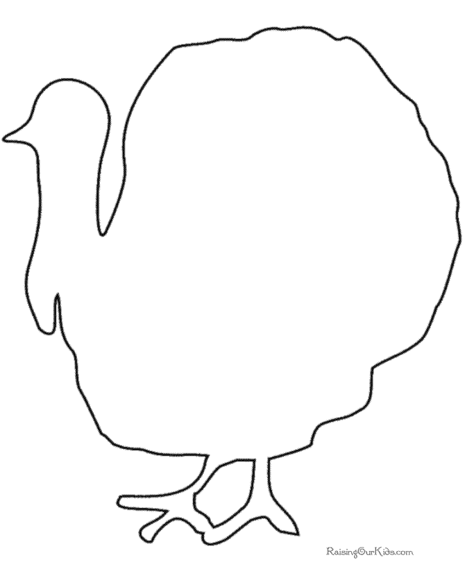 Outline of turkey coloring page