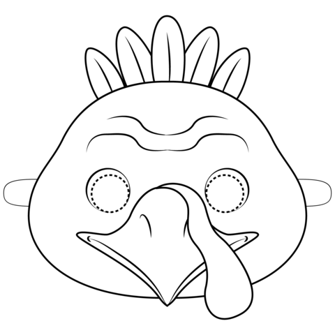 Turkey mask coloring page free printable coloring pages