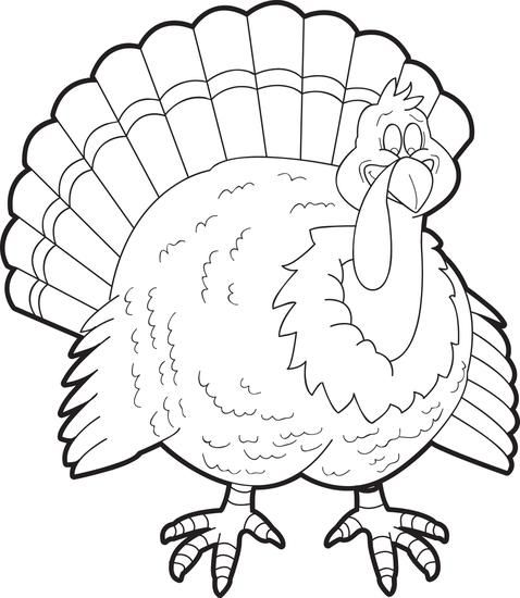 Printable turkey coloring page for kids