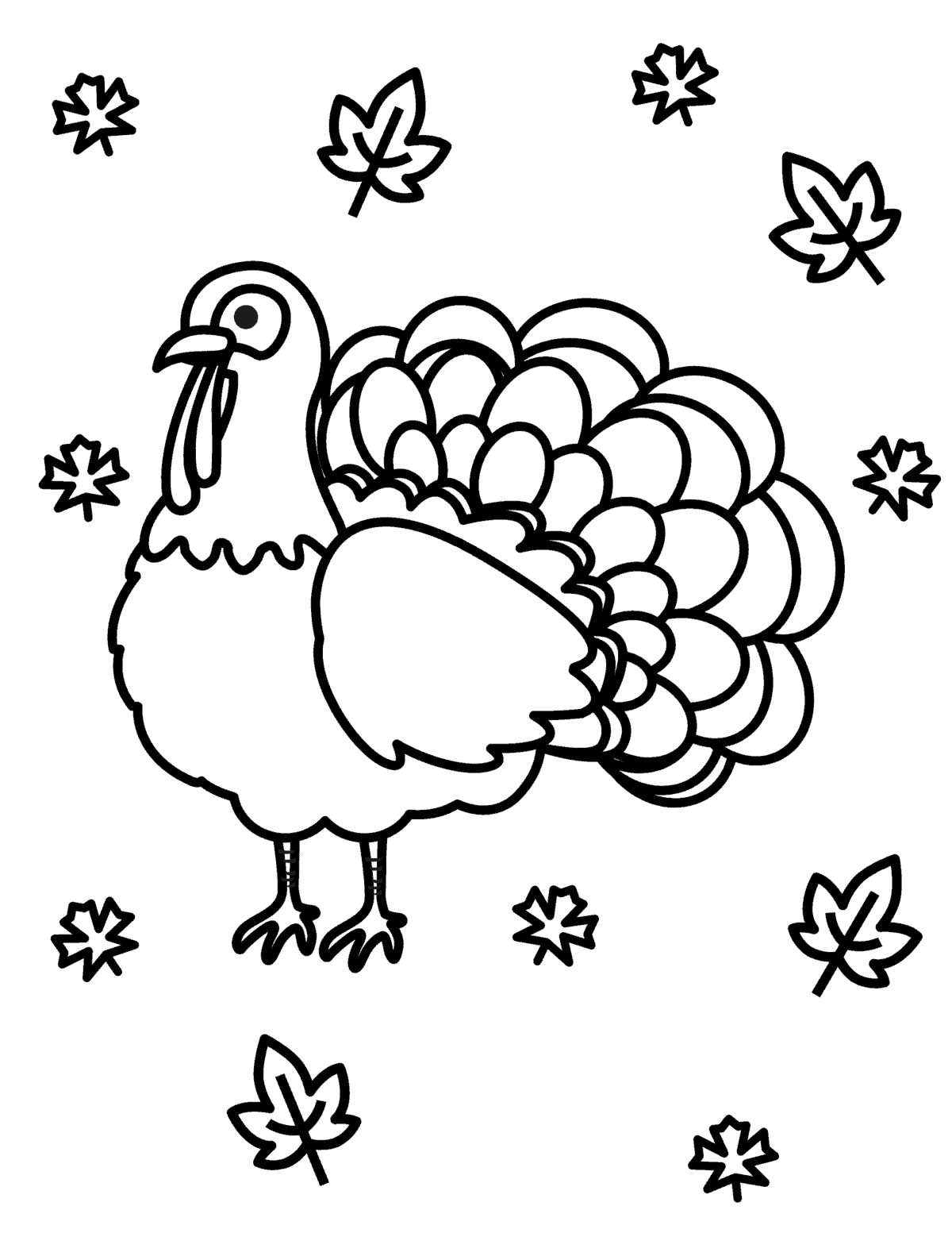 Free thanksgiving turkey coloring pages for kids