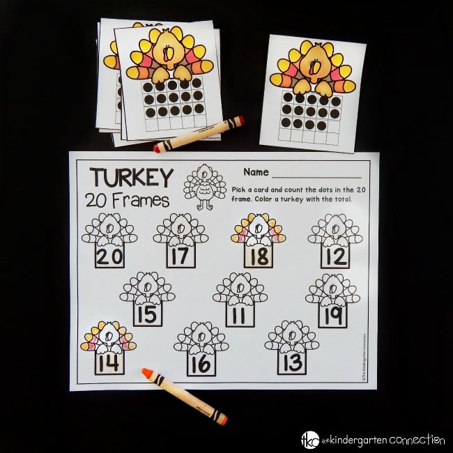 Free printable turkey frames math game