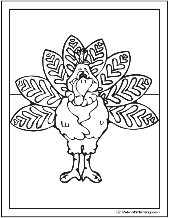 Turkey coloring pages digital interactive thanksgiving printables