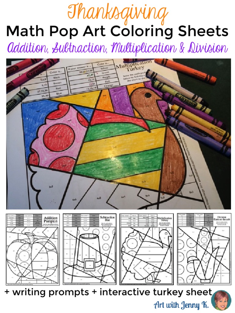 Thanksgivingmathcoloringadditionsubtractionmultiplicationdivision pdf green color