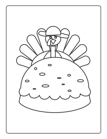 Premium vector thanksgiving coloring pages for kids with turkey and pumpkin black and white activity worksheet