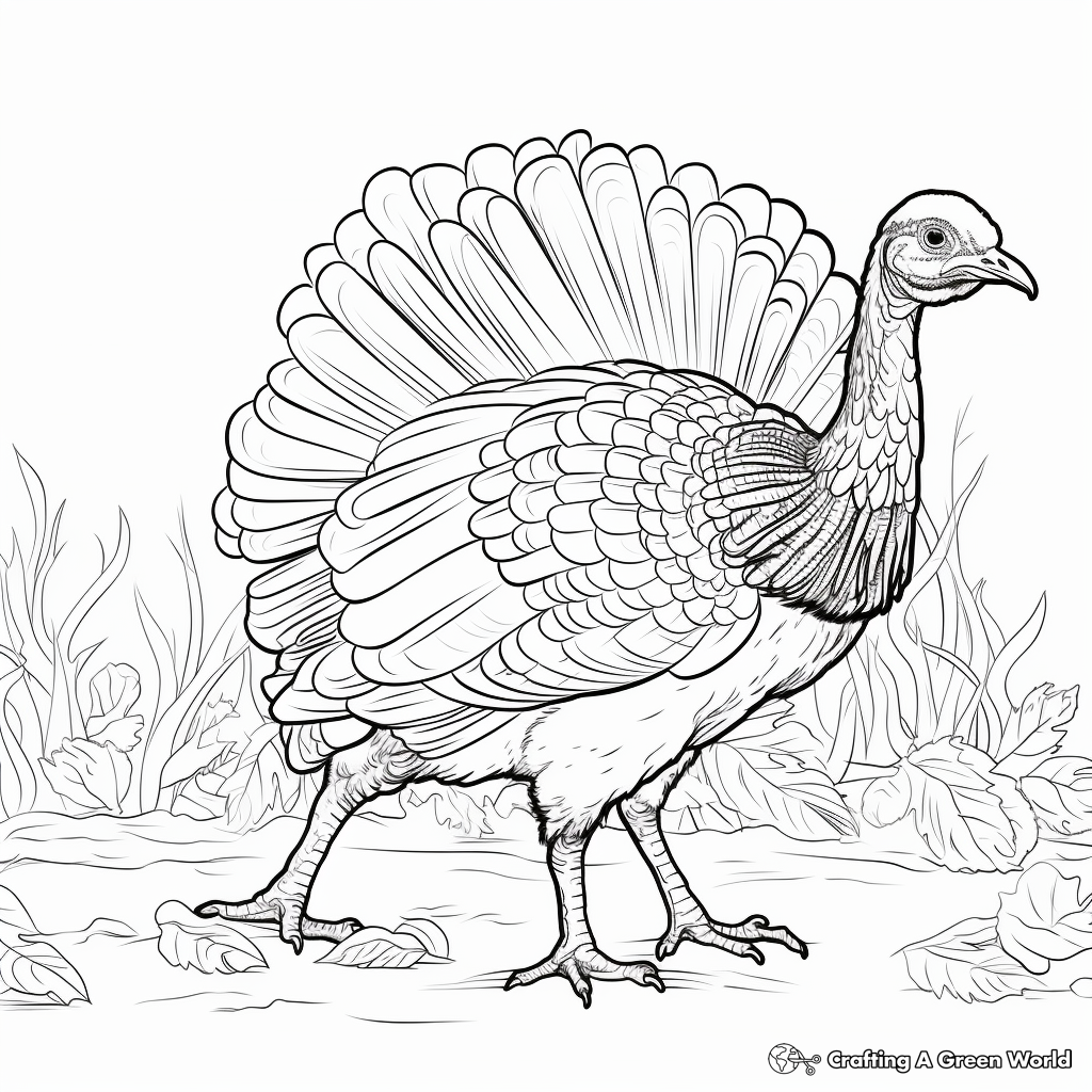 Wild turkey coloring pages