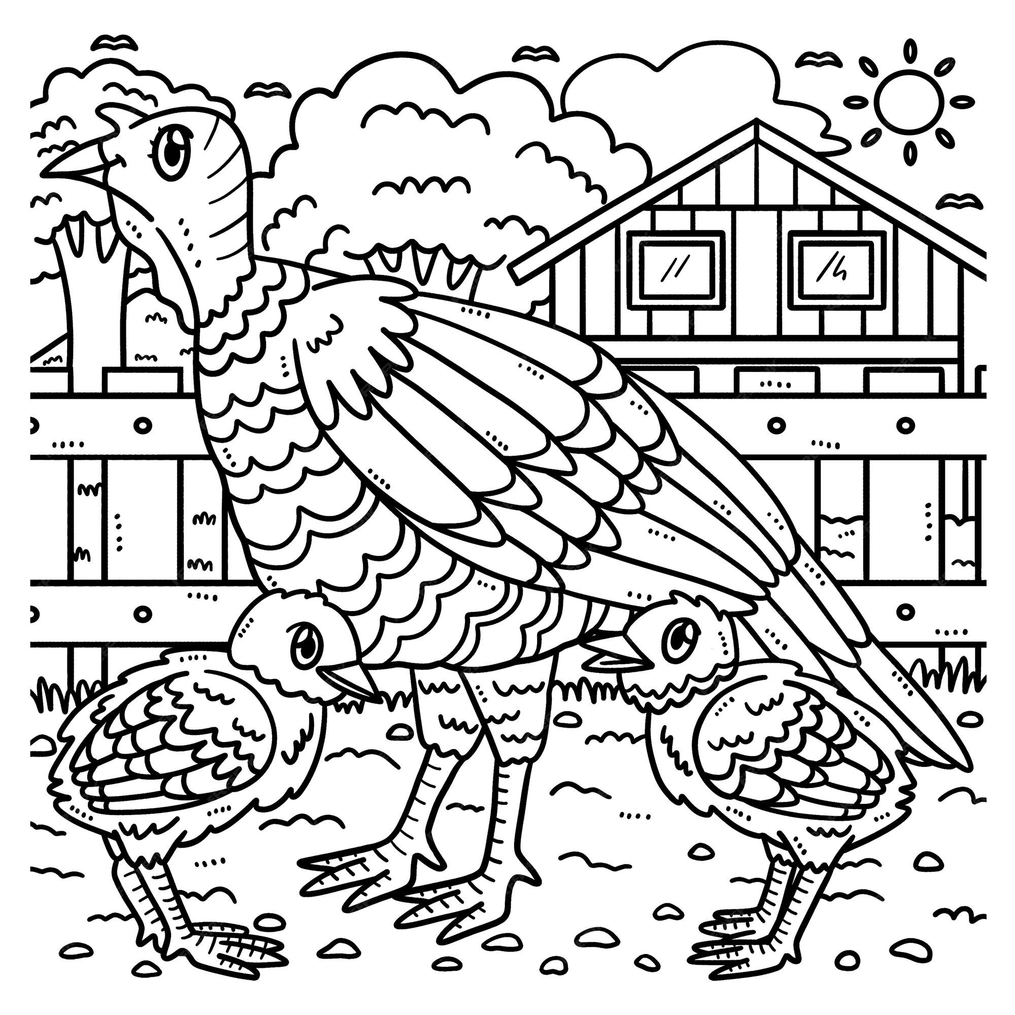 Premium vector baby turkey isolated coloring page for kids