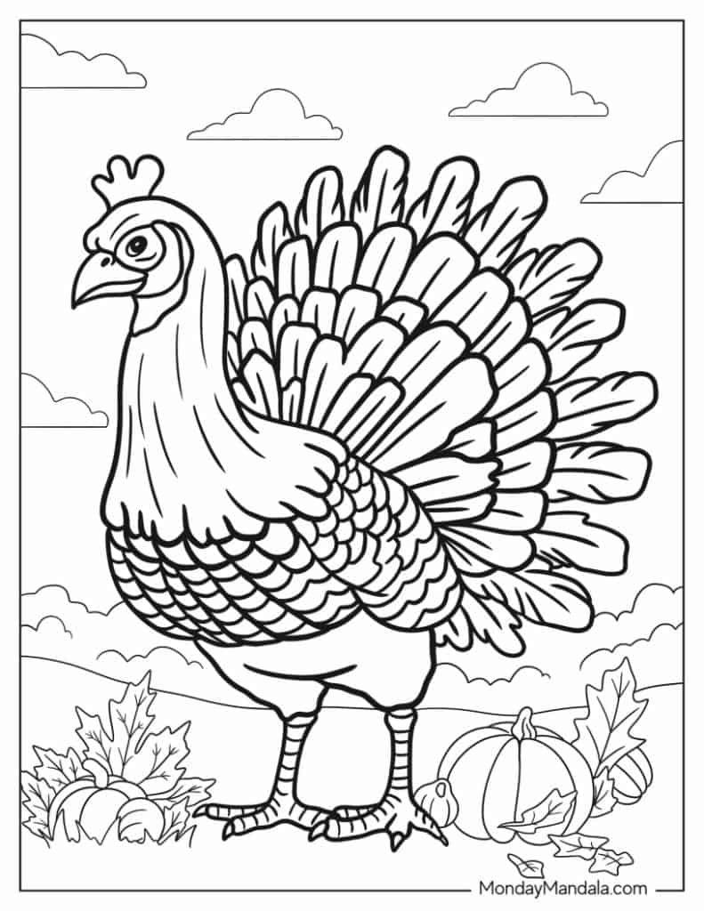 Turkey coloring pages free pdf printables