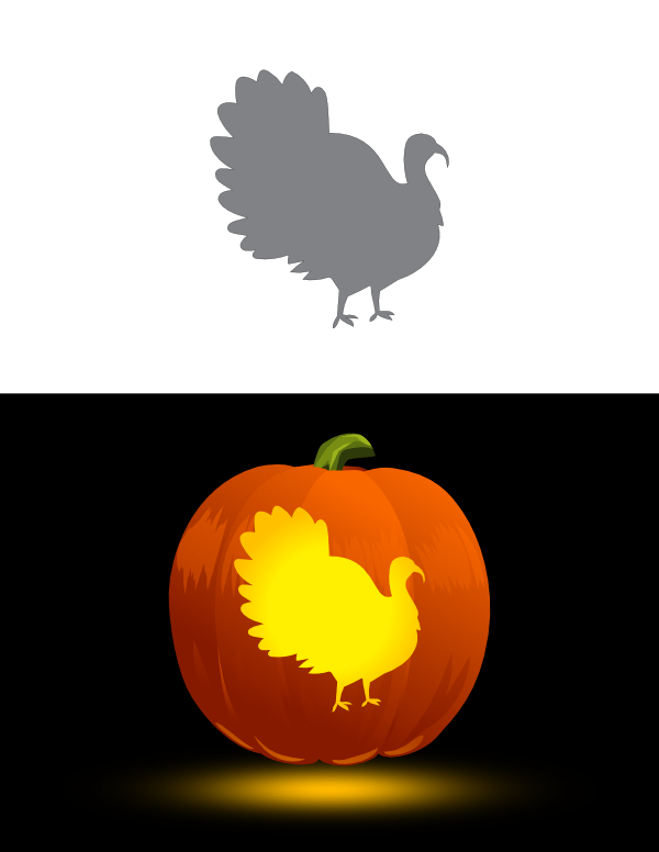 Printable turkey pumpkin stencil