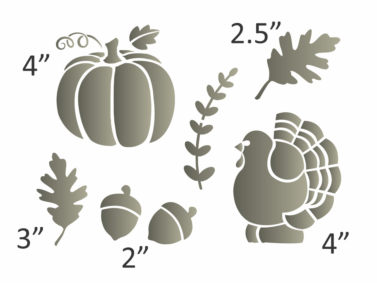 Fall elements stencil pumpkin turkey acorn leaf willow branch vine diy art signs