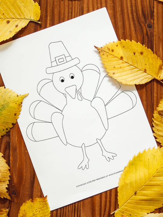 Free printable turkey coloring page