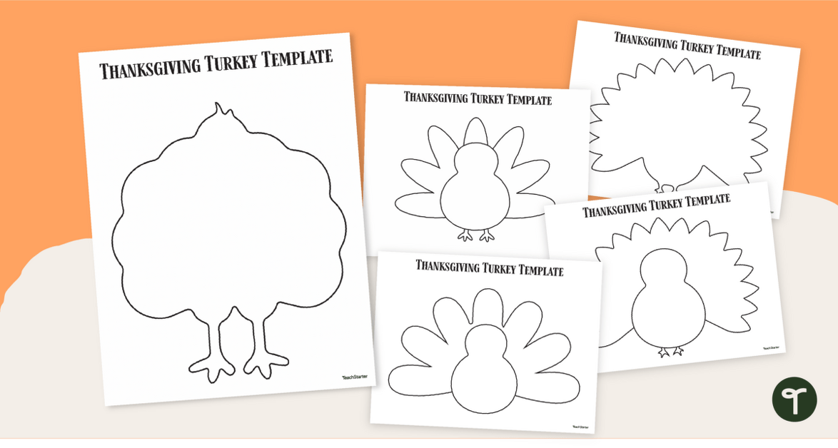 Printable turkey template pack teach starter