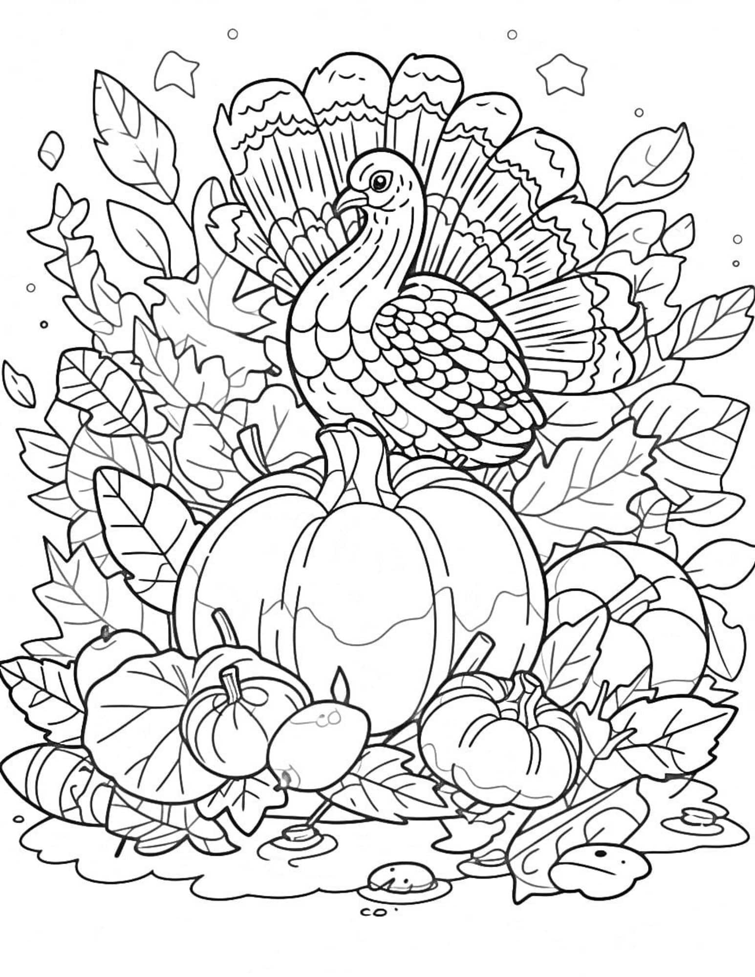 Thanksgiving coloring pages for kids and adults