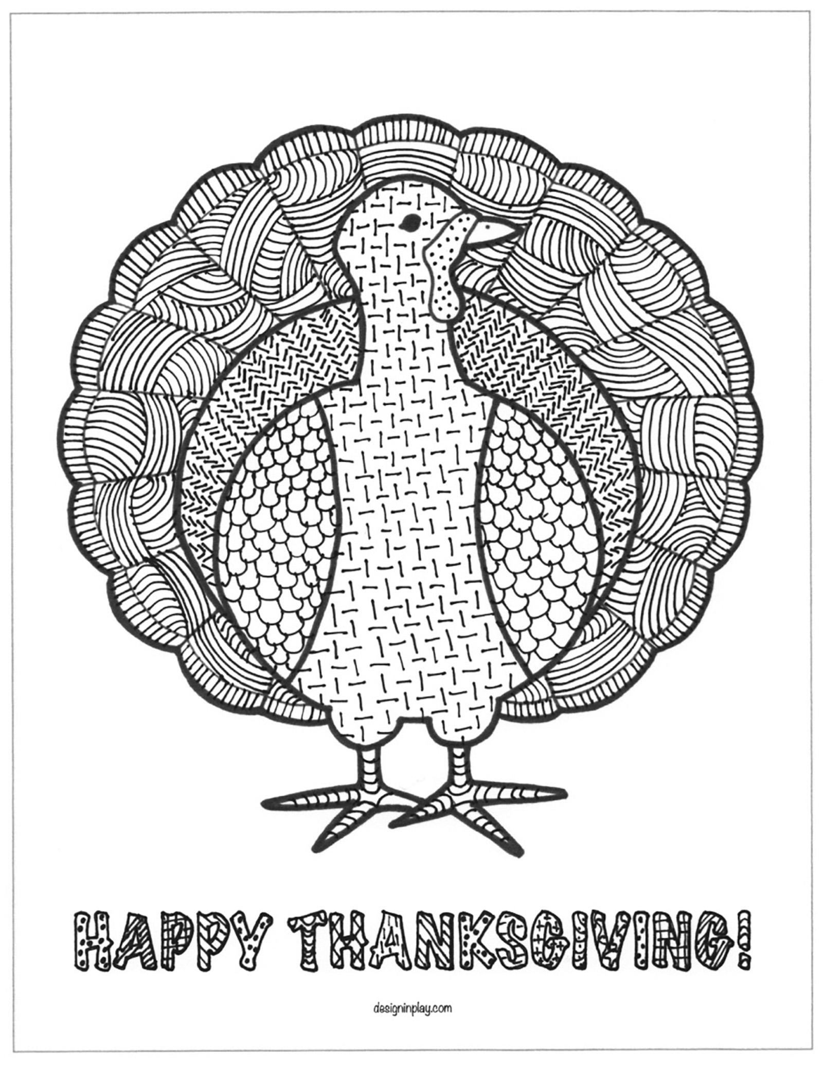 Zentangle thanksgiving turkey