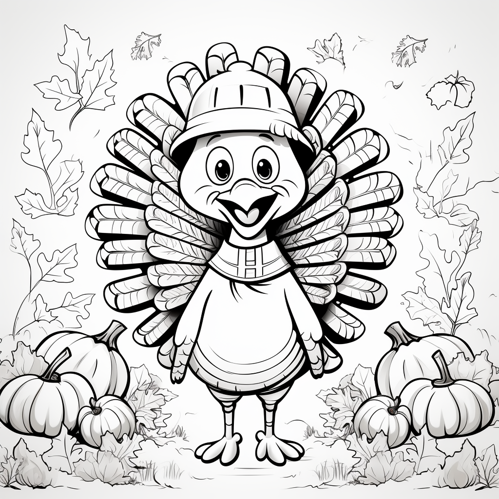 Happy thanksgiving turkey coloring pages