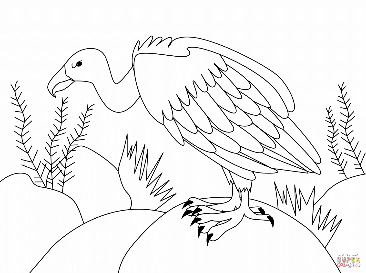 Vulture coloring page free printable coloring pages