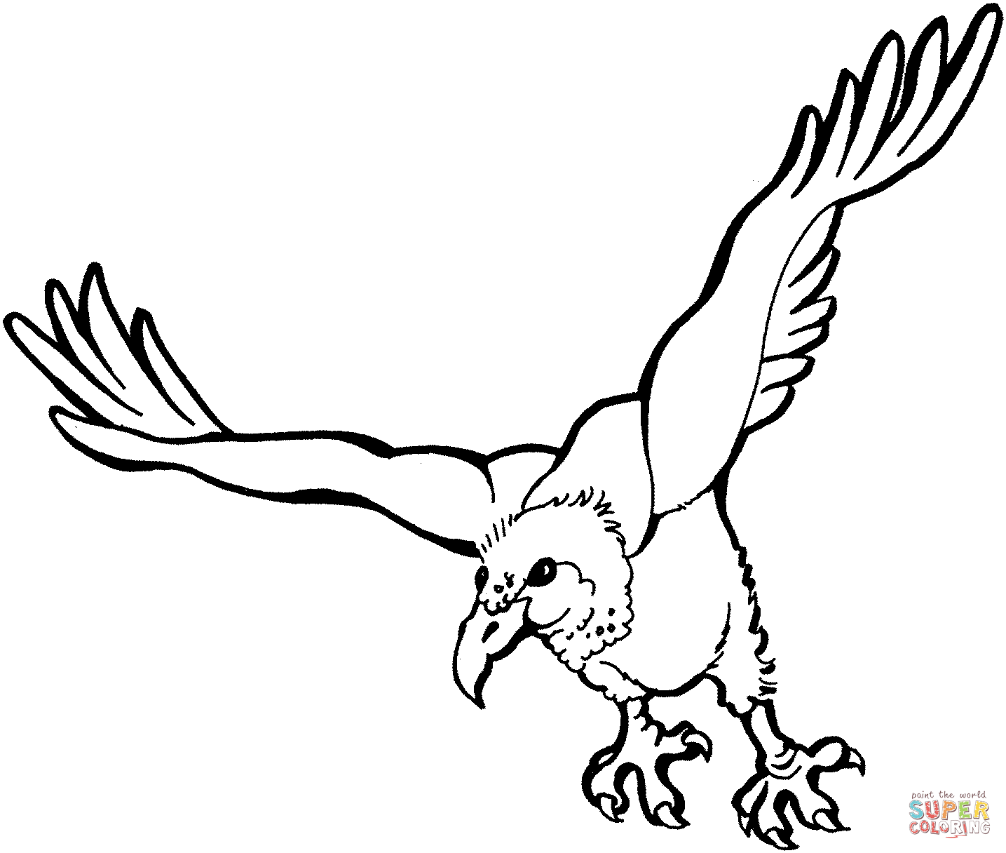 Flying vulture coloring page free printable coloring pages