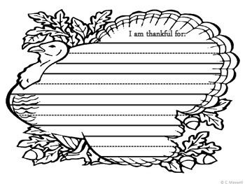 Free turkey writing paper for thanksgiving