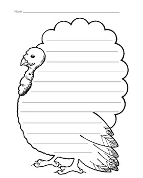 Thanksgiving turkey writing template by kids and coffee tpt