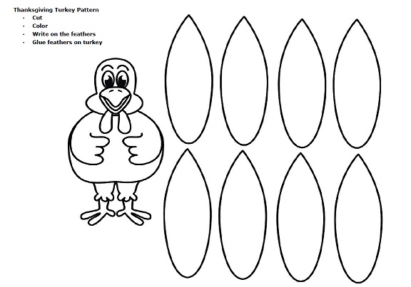 A printable thanksgiving turkey pattern