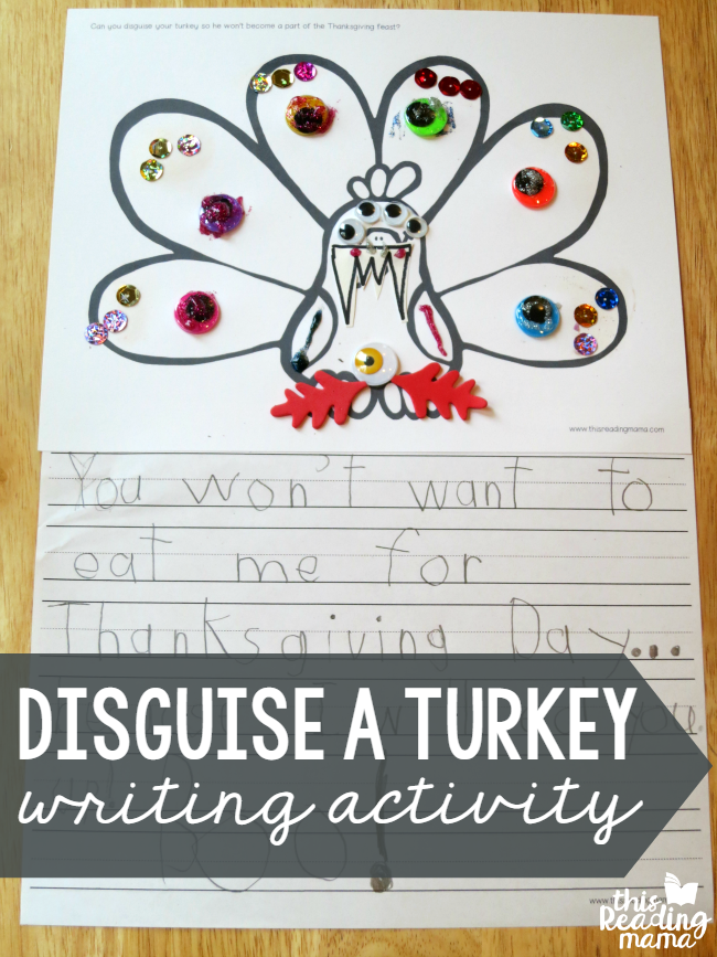 Disguise a turkey writing activity