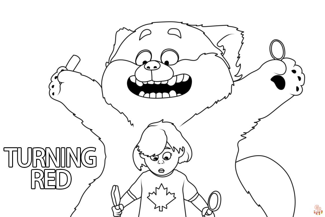 Fun and easy turning red coloring pages to print