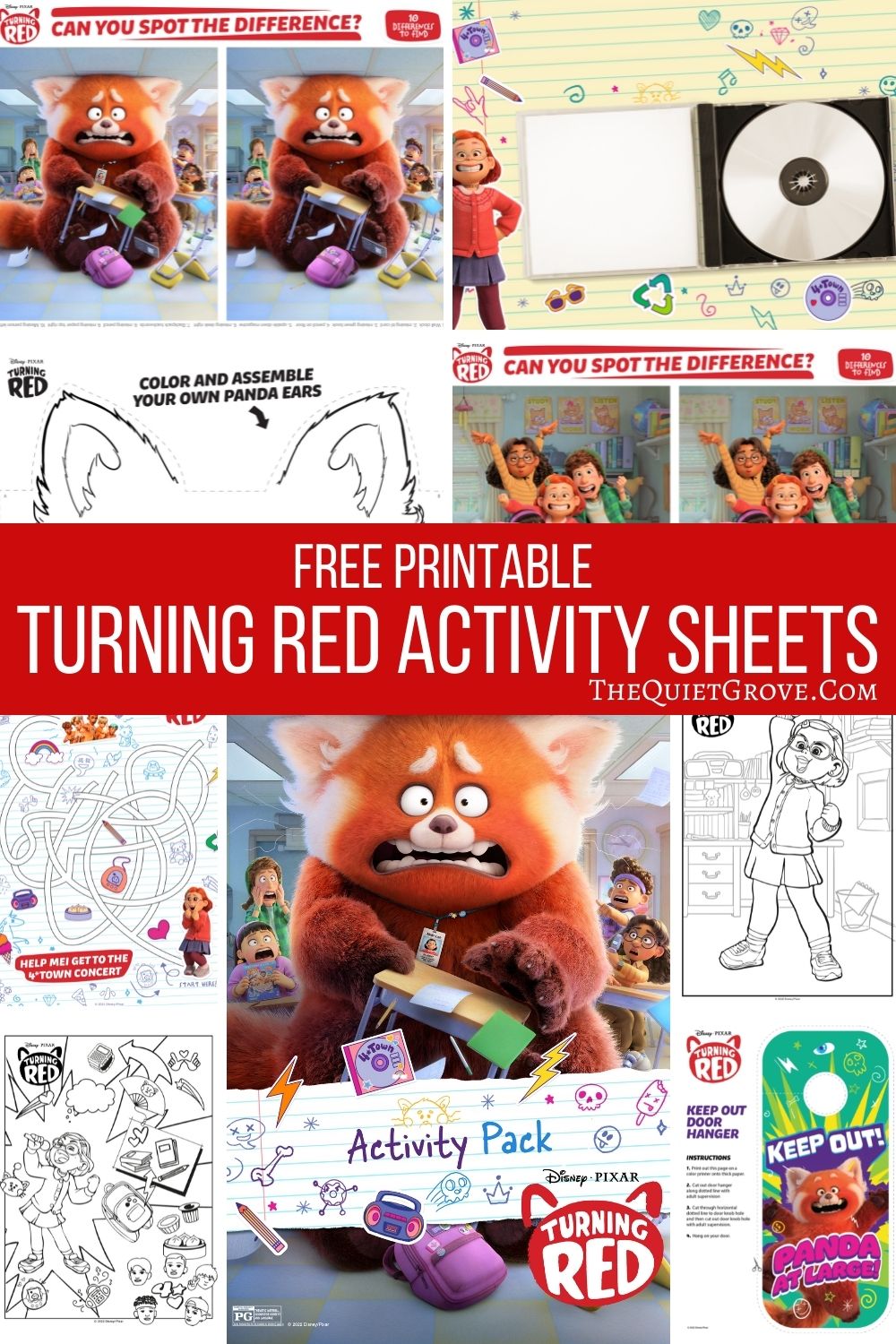 Free printable turning red activity sheets â the quiet grove