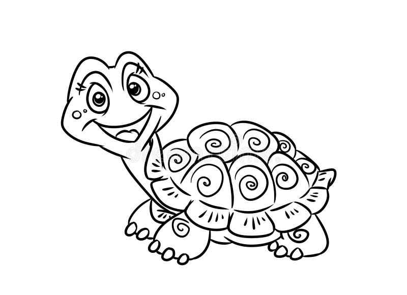 Turtle fun coloring pages stock illustration illustration of animal