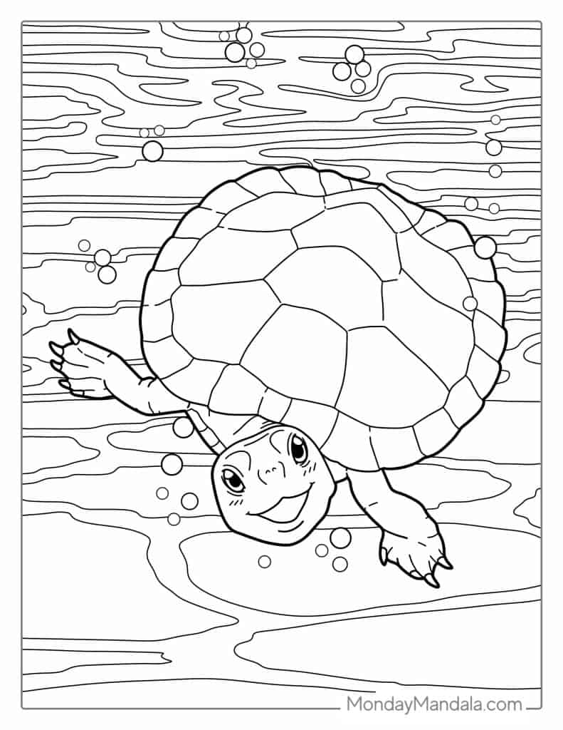 Turtle coloring pages free pdf printables