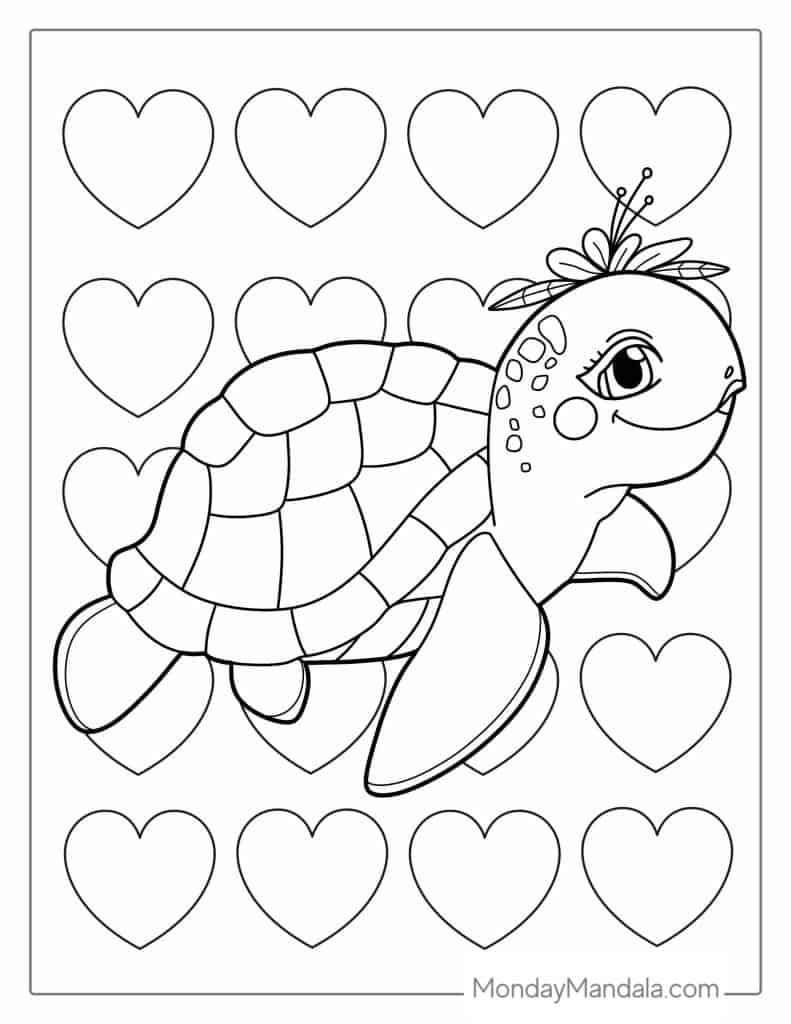 Turtle coloring pages free pdf printables