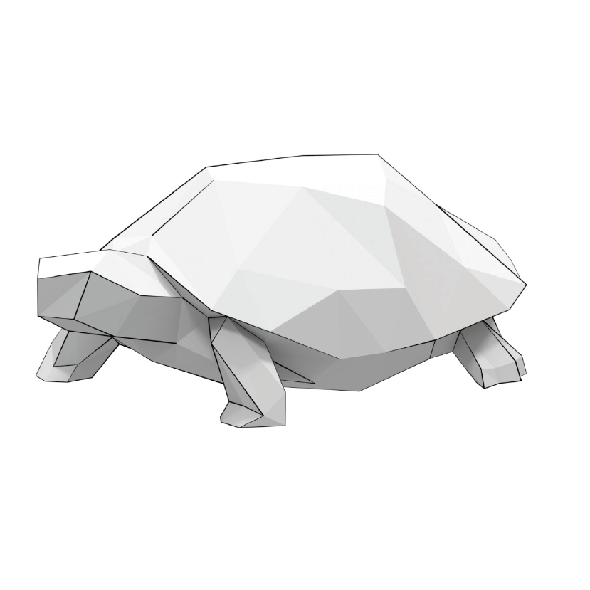 Low poly turtle d papercraft free printable papercraft templates