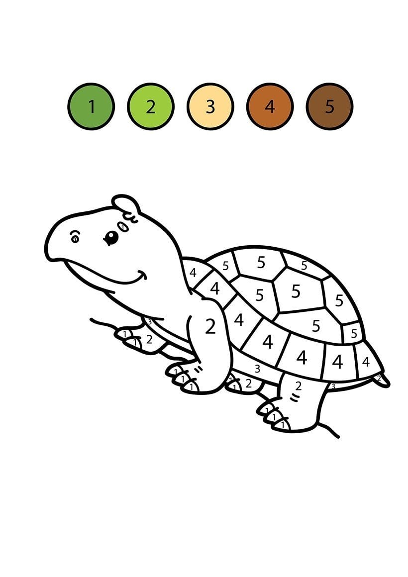 Free printable color by number coloring pages for preschool kids