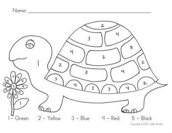 Turtle color by number by moorelearning tpt