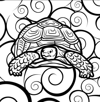 Turtle coloring book for kids made by teachers