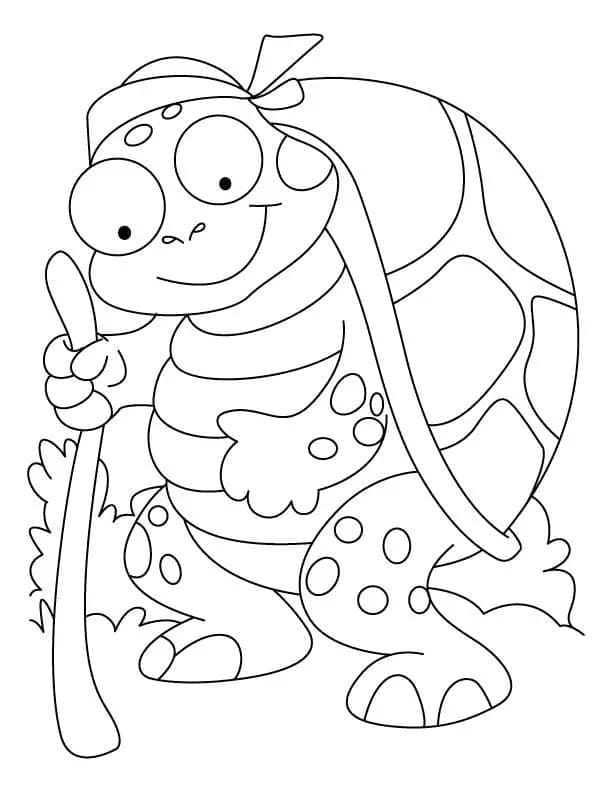 Cartoon turtle coloring page