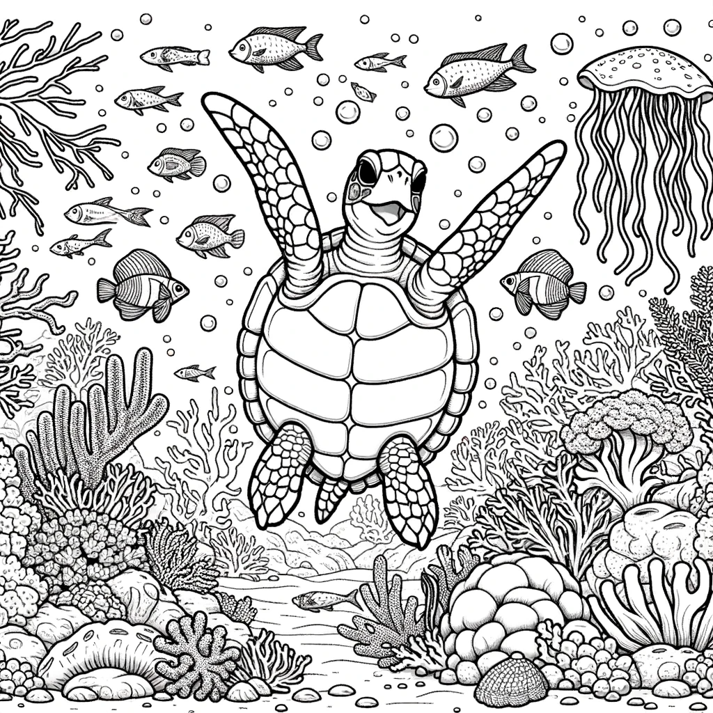 Turtle coloring pages for kids free and printable images