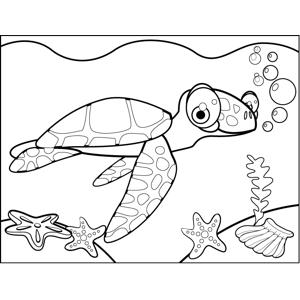 Cute turtle coloring page