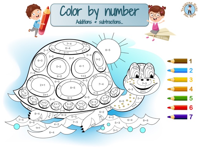 Turtle color by number