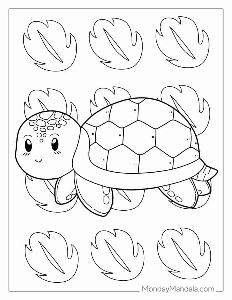 Turtle coloring pages free pdf printables