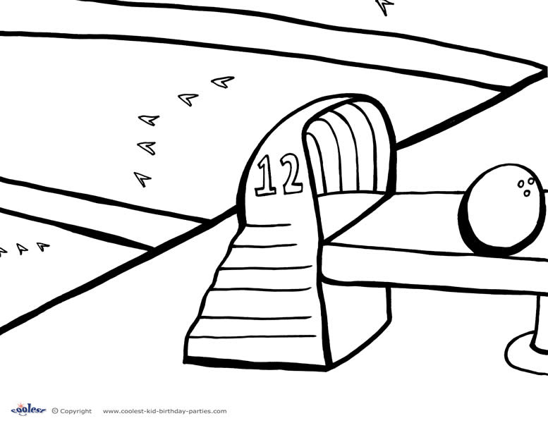 Printable bowling coloring page